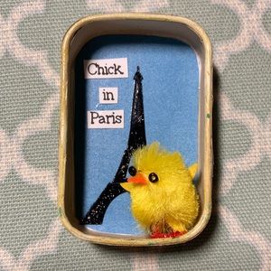 Chick in Paris Magnet Handmade